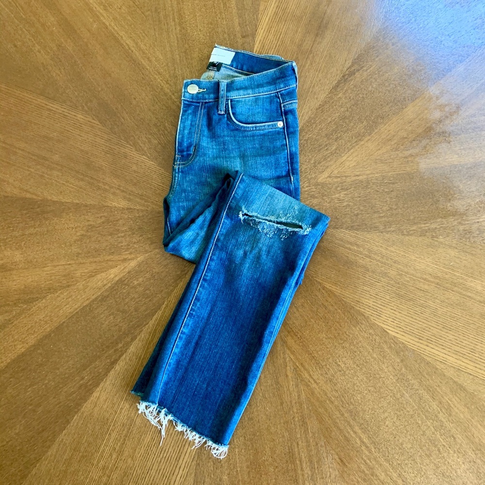 Current/Elliot The High Rose Straight Crop Jeans